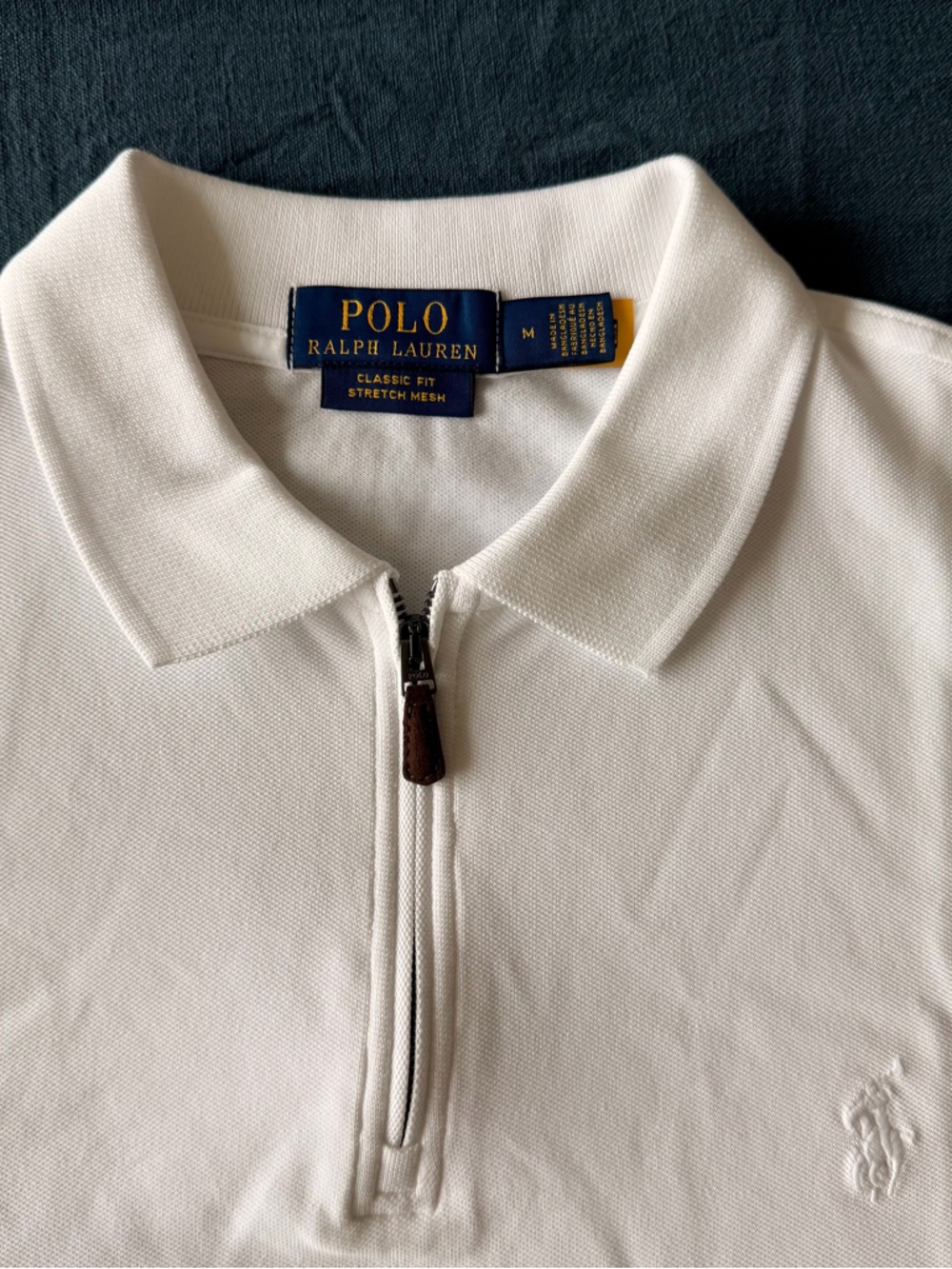 Polo by Ralph Lauren White Zip Polo Shirt